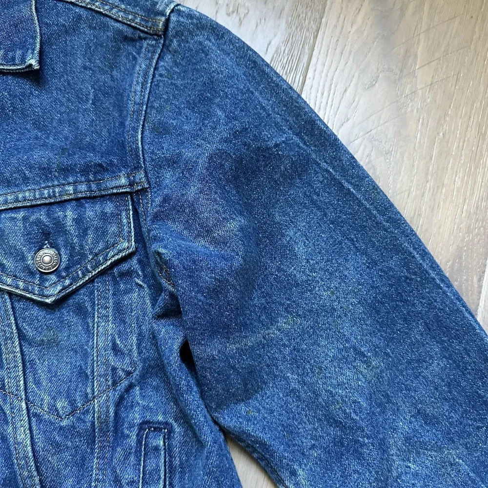 Vintage LEVIS 80s Denim‎ Trucker Jacket Type III 70506-0216 Sz 38R Made In USA